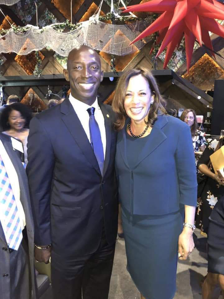 Mayor of the City of Miramar Wayne Messam with California Senator Kamala Harris