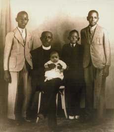 (l to r) Calvin H. Shirley, Fr. Edwin S. Shirley,Maurice Shirley, Donald Shirley, Edwin Shirley II.