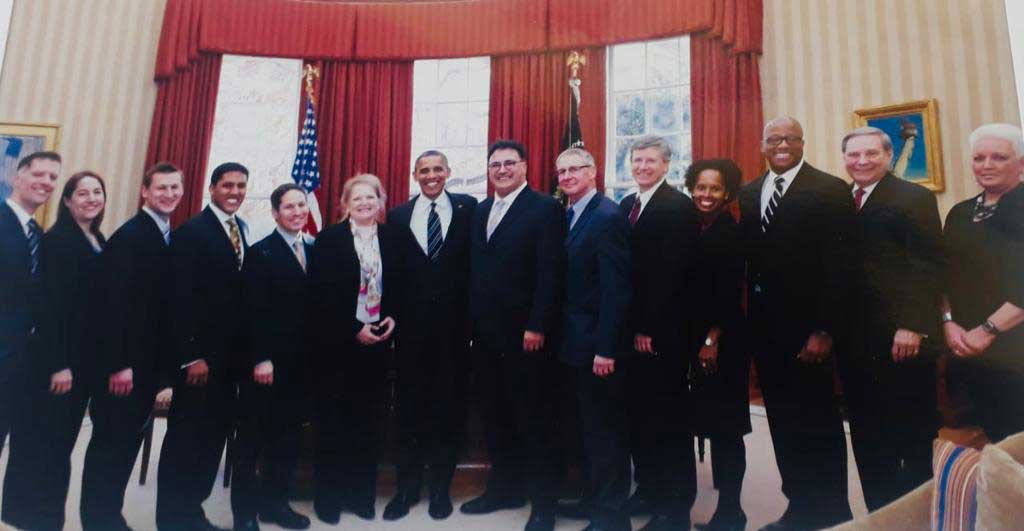 President Obama meeting Senior US public Health and HIV/AIDS leadership including Professor Kevin Fenton at the 25th International AIDS conference, Washington DC, July 2012.